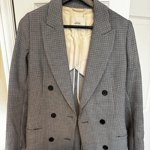 Aritzia Margaux Blazer - Size 2, Grey houndstooth - Picture 2 of 6